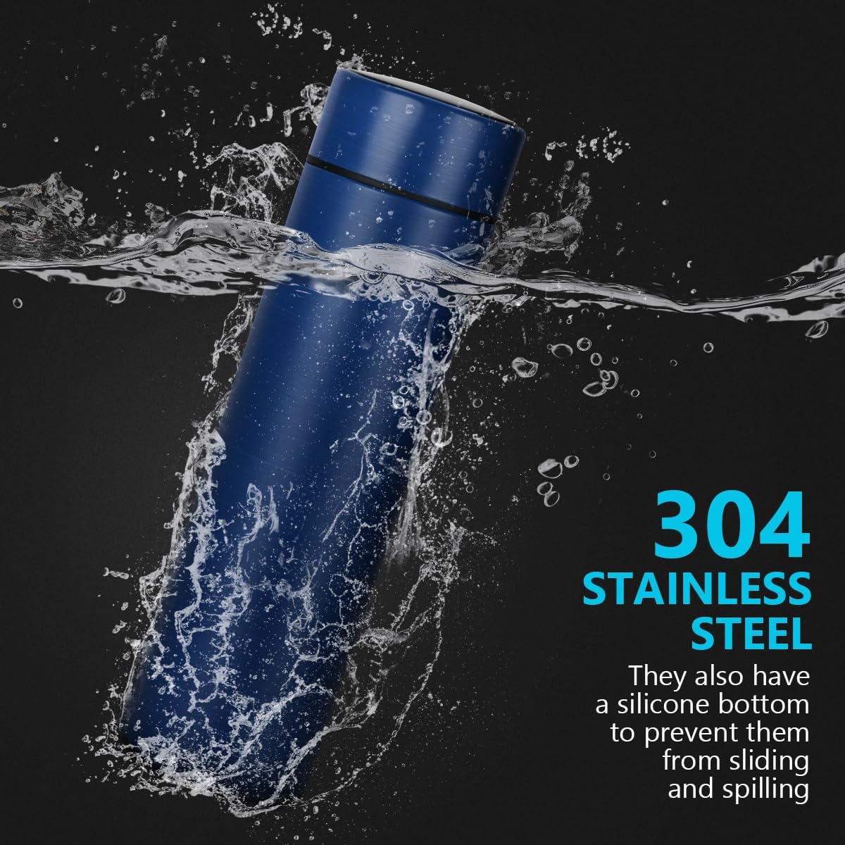 Flintronic Thermosflasche, Wasserflasche Vakuum Isolierbecher 304 Edelstahl, LCD-Touchscreen-Temperaturanzeige, Smart Becher Dichtflasche Ideal für Hitze und Kälte, 500ml